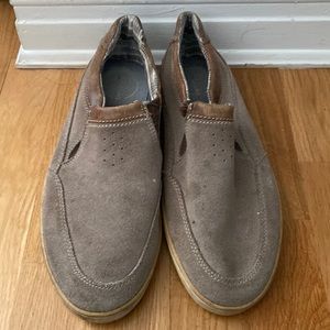 Clarks leather slip ons